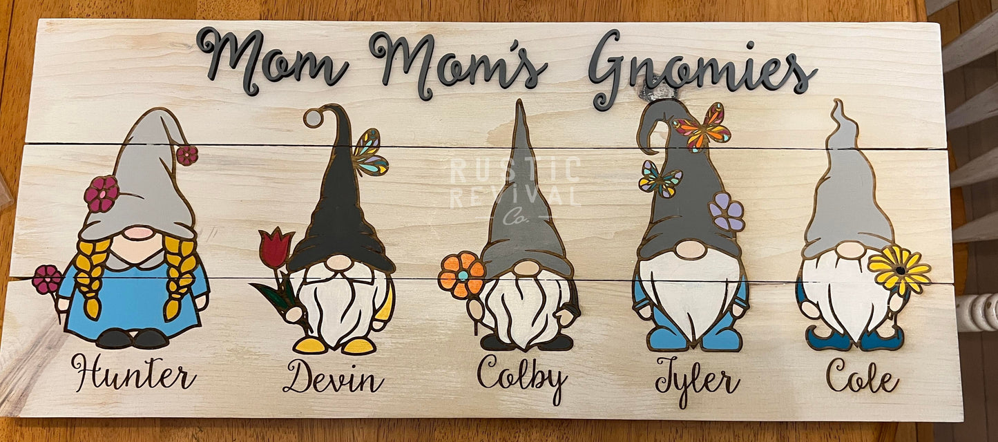 Gnome Family Sign - Custom & Engraved