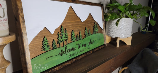 Mountain Scene 3d Wood Art